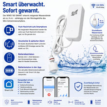 WWD 150 SMART Wassermelder mit Mini-Schwimmerschalter, Push-Nachricht, Alarm, Batteriebetrieb und Smart Life App
