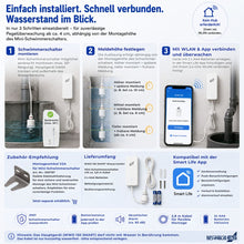 WWD 150 SMART Wassermelder mit Mini-Schwimmerschalter, Push-Nachricht, Alarm, Batteriebetrieb und Smart Life App