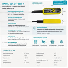 SHT8800 Aktiver Wassersensor zuverlässige Leckageerkennung direkt am Boden