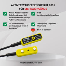 Produktmerkmale des aktiven Wassersensors SHT 8815 mit Funktionsübersicht