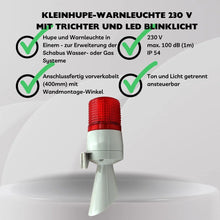 Kleinhupe-Warnleuchte 230V Akustik und LED getrennt ansteuerbar