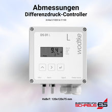 Abmessungen Differenzdruck-Controller Steuergerät