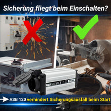 Sicherung fliegt beim Einschalten - der ASB 116 Anlaufstrombegrenzer verhindert dies