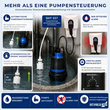 SHT 228 Pumpensteuerung mit Schwimmerschalter, einstellbarer Nachlaufzeit und bewusst ohne akustischen Alarm