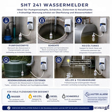 SHT 241 Wassermelder für Pumpensümpfe, Schächte, Heizöltanks, Zisternen und Keller mit Wasserstandsüberwachung