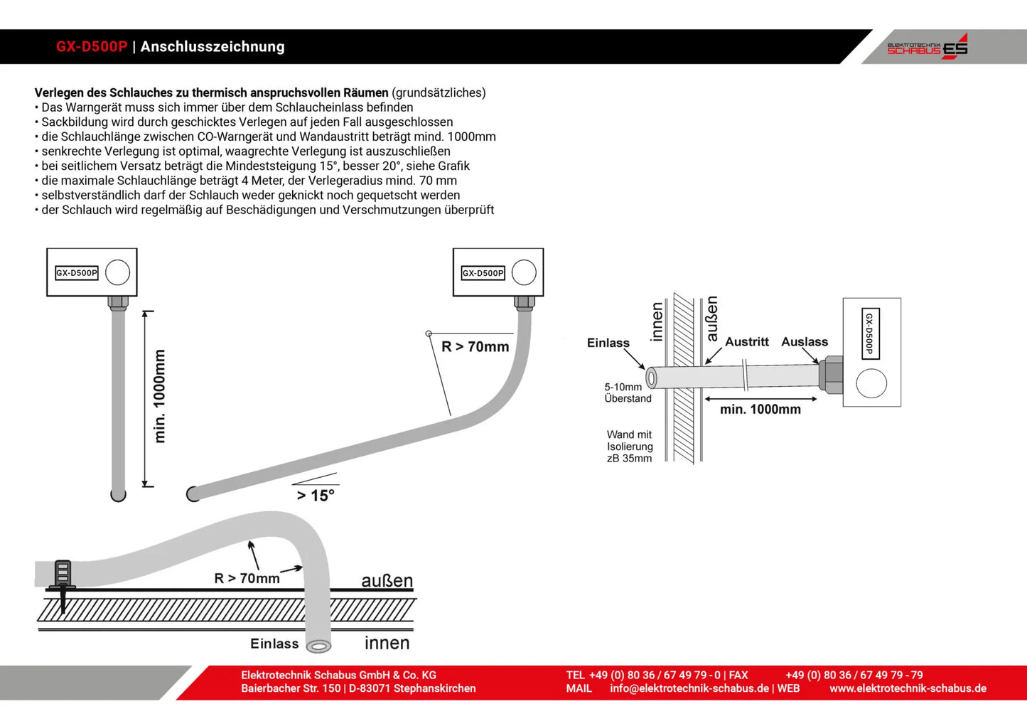 GX-D500P-Professioneller CO2-Alarm mit Ansaugung für thermisch anspruchsvolle Räume