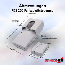 Abmessungen FDS 200 Funkabluftsteuerung