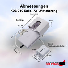 Abmessungen KDS 210 Kabel-Abluftsteuerung
