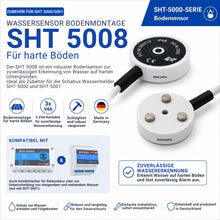 SHT 5008 Bodensensor zur Bodenmontage für harte Böden – Wassersensor mit drei V4A-Edelstahlkontakten für Schabus Wassermelder SHT 5000 und SHT 5001.