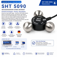 SHT 5090 Wassersensor ohne Bohren und Kleben mit drei Edelstahlkugeln für die zuverlässige Wassererkennung. Flexibel platzierbar als Zubehör für Schabus Wassermelder SHT 5000, SHT 5001 und SHT 5002.