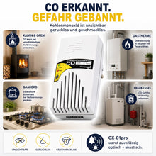 GX-C1pro CO-Melder zur Überwachung bei Kamin, Ofen, Gastherme, Gasherd und Heizkessel