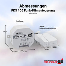 Abmessungen der FKS100 Funk-Klimasteuerung