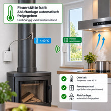 FTX 100 Komfortpaket – automatische Freigabe der Abluftanlage bei kalter Feuerstätte unter 40 °C