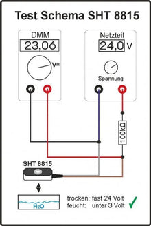SHT 8815 Aktiver Wassersensor für externe Steuergeräte, Schaltprinzip "unipolarer Widerstand"