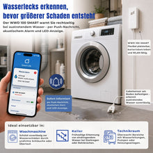WWD 100 SMART WLAN-Wassermelder zur Wassererkennung bei Waschmaschine, Keller und Technikraum mit Push-Benachrichtigung