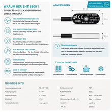 SHT 8800 aktiver Wassersensor zur Bodenüberwachung mit analogem Spannungsausgang 0–10 V für die Leckageerkennung in Serverräumen, Technikräumen und industriellen Anlagen.