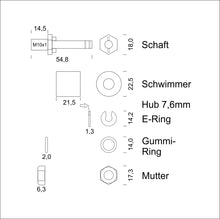 SHT 8080 aktiver Mini-Schwimmerschalter V2A Schaltprinzip "Logik Pegel"