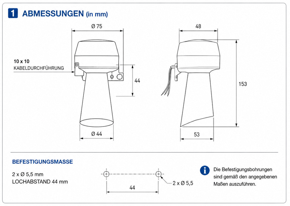 Signalhupe 230V Akustische Warnsirene 100dB