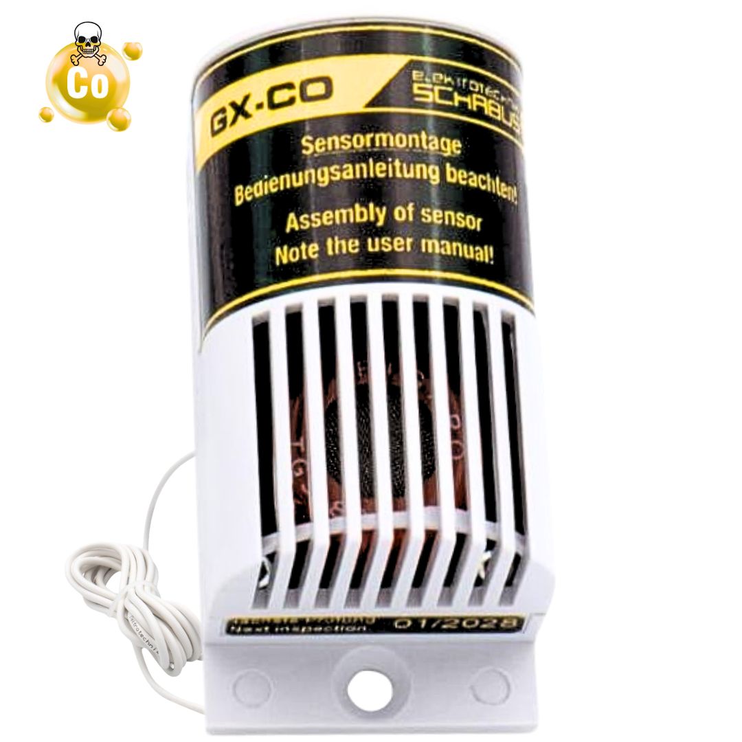 GX-CO Kohlenmonoxid-Sensor von SCHABUS zur Erkennung von CO-Gas, externer Sensor für Gaswarnanlagen mit elektrochemischer Sensortechnologie.