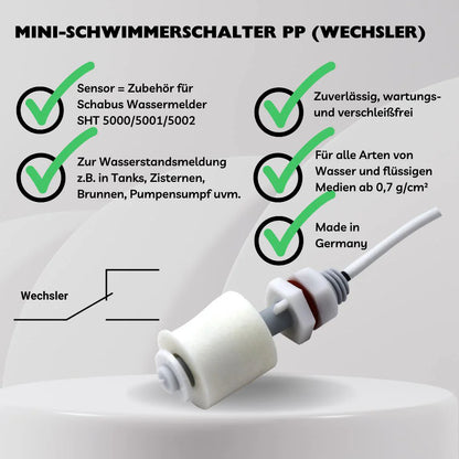 Mini-Schwimmerschalter Kunststoff Wechslerkontakt