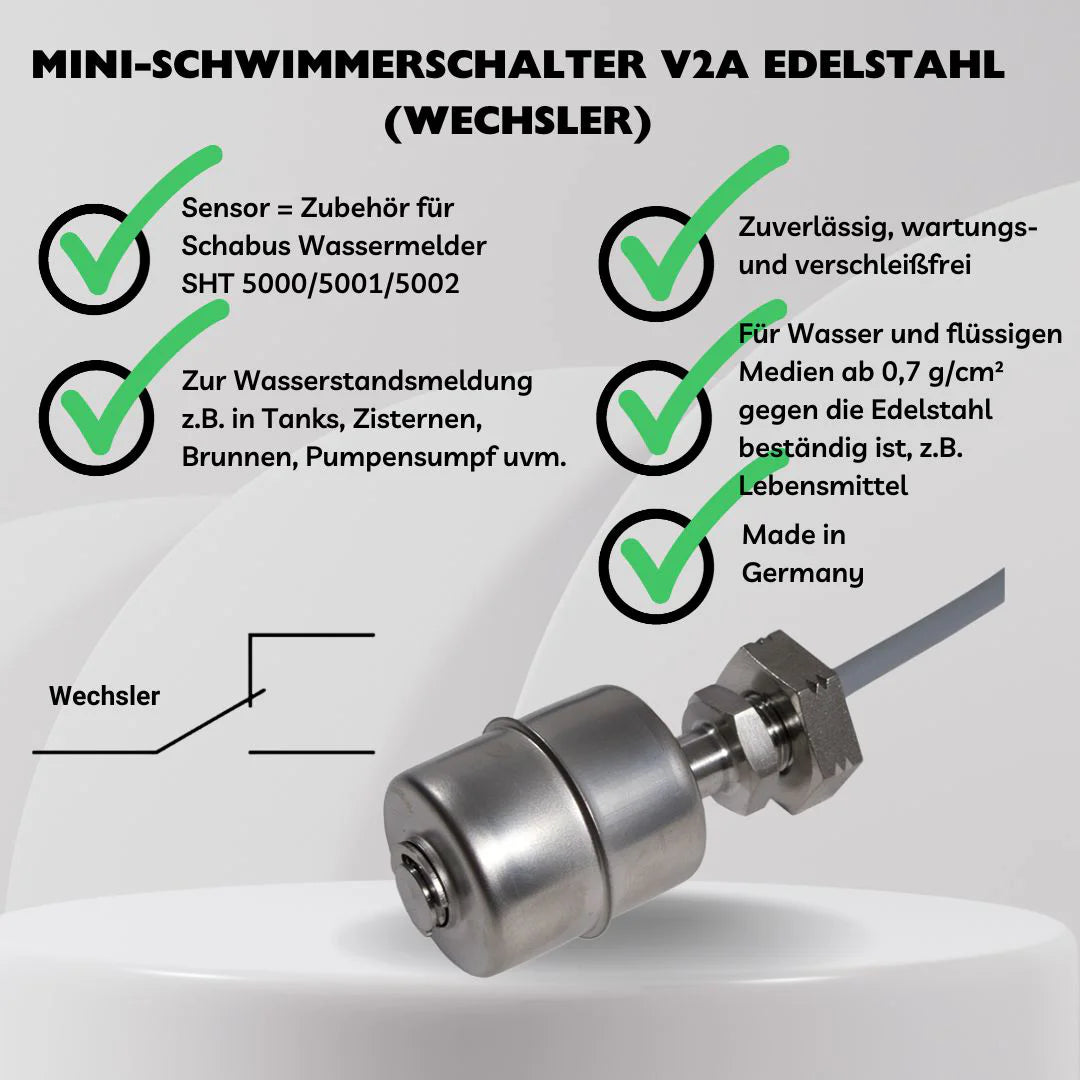 Mini-Schwimmerschalter V2A Wechsler-Kontakt