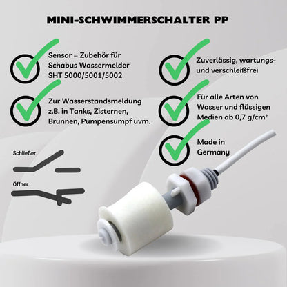 Mini-Schwimmerschalter Kunststoff Schließerkontakt