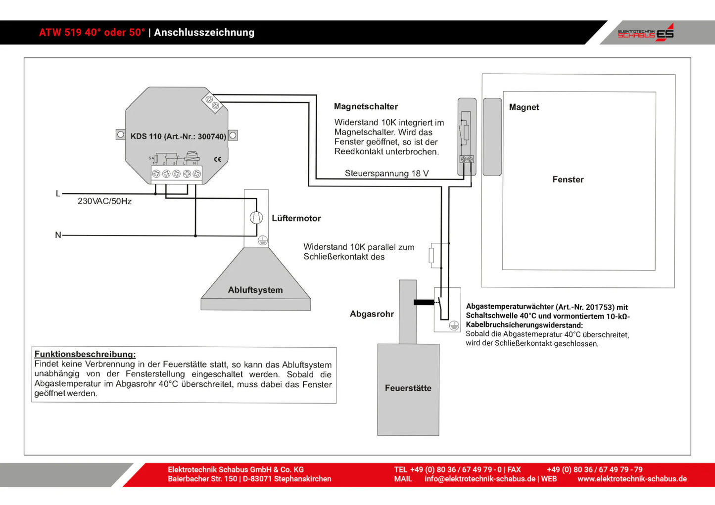 Abgastemperaturwächter ATW 519 50°C