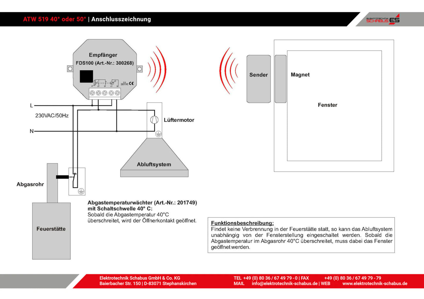 Abgastemperaturwächter ATW 519 50°C
