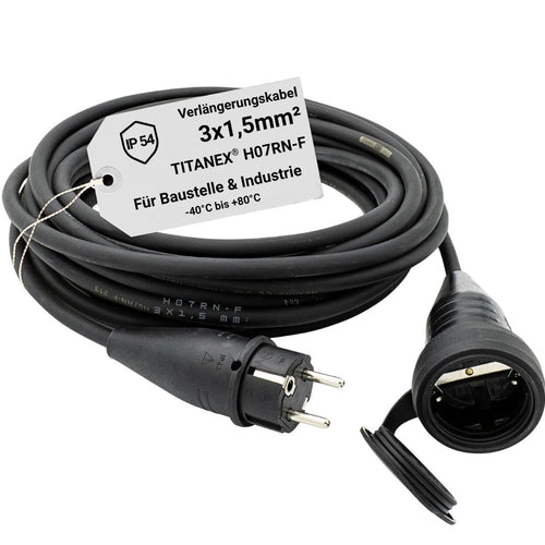 Verlängerungskabel TITANEX® H07RN-F Schuko 3×1,5 mm²