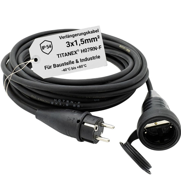 Verlängerungskabel TITANEX® H07RN-F Schuko 3×1,5 mm²