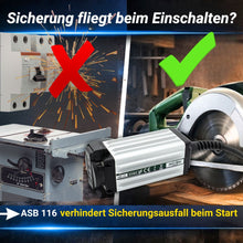 Sicherung fliegt beim Einschalten - der ASB 116 Anlaufstrombegrenzer verhindert dies