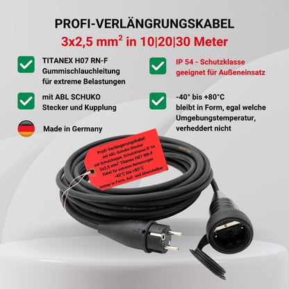 Verlängerungskabel Schuko 3x2,5mm 20m