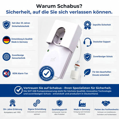 Schabus SHT 228 Pumpensteuerung mit Schwimmerschalter – Qualität Made in Germany und über 30 Jahre Sicherheitstechnik