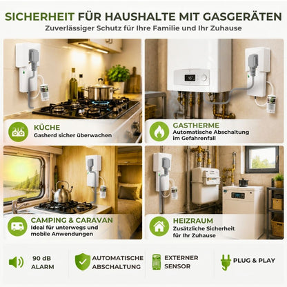 GX-B3 Gaswarngerät für Küche, Gastherme, Heizraum und Camping zur sicheren Überwachung von Gasgeräten im Haushalt