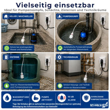 Pumpensteuerung mit Schwimmerschalter für Pumpensümpfe, Schächte, Zisternen, Waschkeller und Technikräume