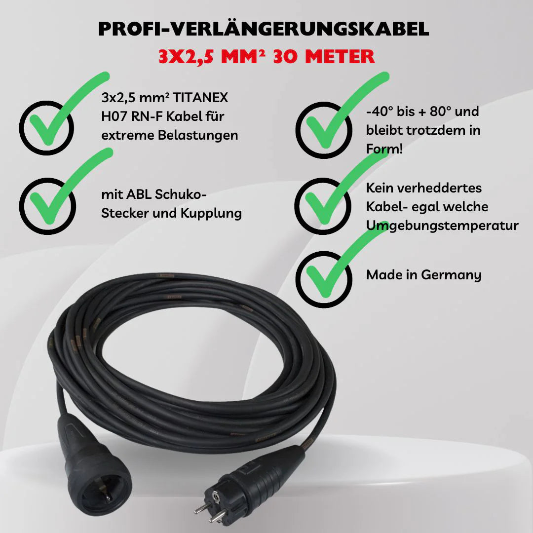 Verlängerungskabel Schuko 3x2,5mm 30m