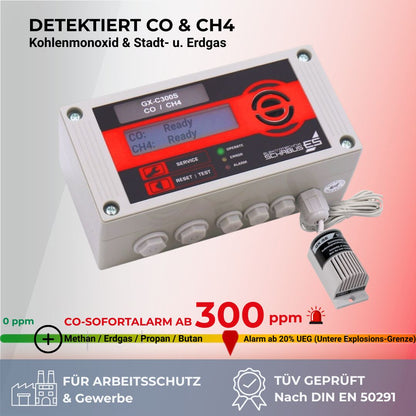 CO und CH 4 Melder, detektiert Kohlenmonoxid und Stadt- u. Erdgas