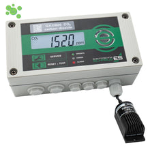 GX-D500 CO₂-Warnanlage mit externem Sensor zur Überwachung gefährlicher Kohlendioxid-Konzentrationen in gewerblichen und industriellen Bereichen.