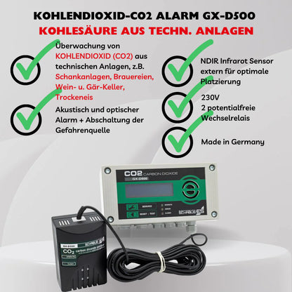 Prof. CO₂-Warngerät für Kohlendioxid GX-D500