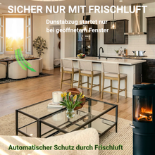 Sicher nur mit Frischluft - die Funk-Abluftsteuerung FDS 100 Abzug startet nur bei geöffnetem Fenster