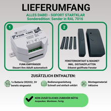Funk-Abluftsteuerung FDS 100 Ü-Zeichen (DIBt) und TÜV Sonderedition Sender RAL 7016 anthrazit