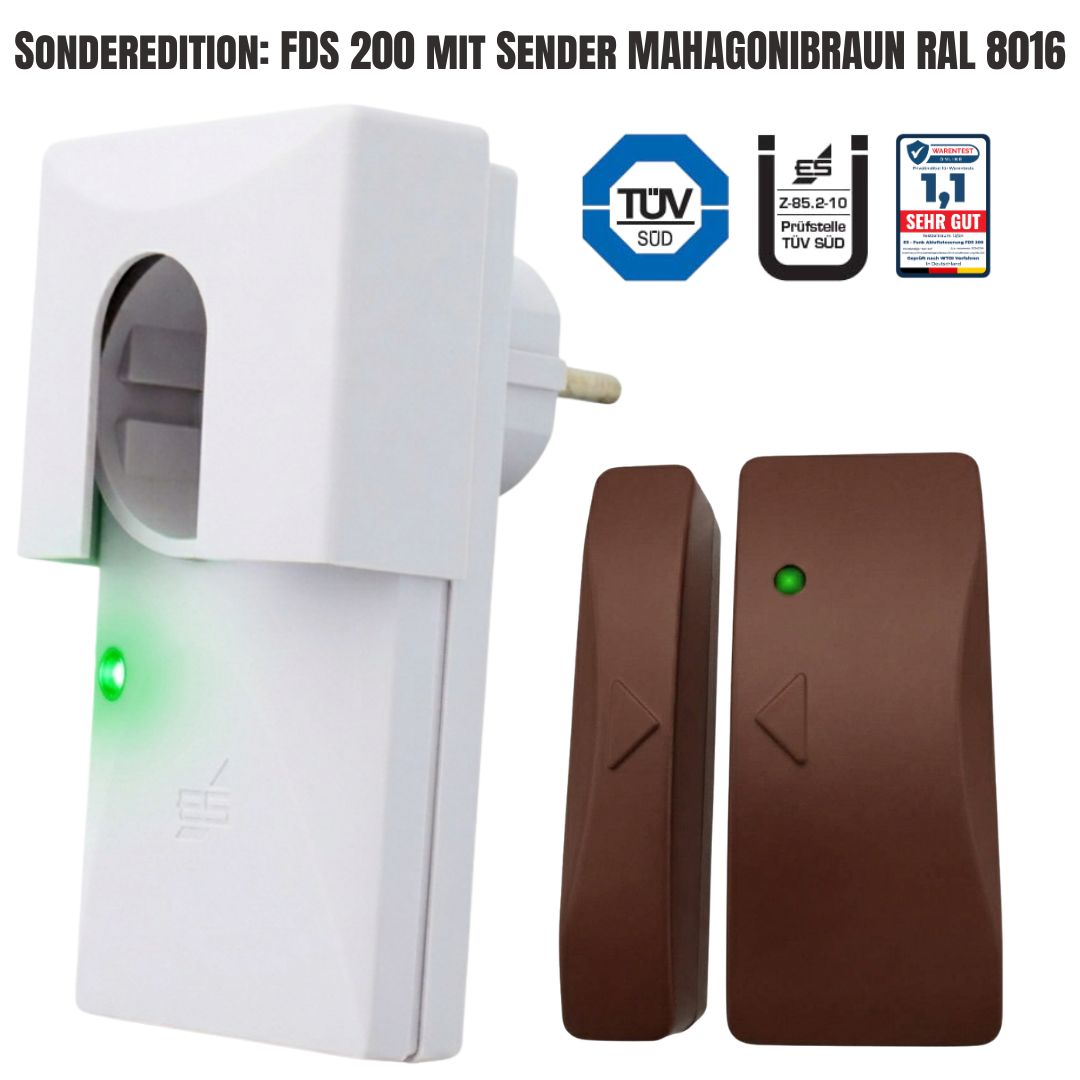 Funk-Abluftsteuerung FDS 200 Ü-Zeichen (DIBt) und TÜV Sonderedition  RAL 8016 mahagonibraun