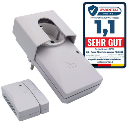 Funk-Abluftsteuerung FDS 200 mit Warentest Online Logo