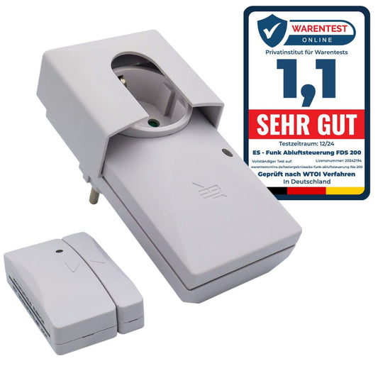 Funk-Abluftsteuerung FDS 200 mit Warentest Online Logo