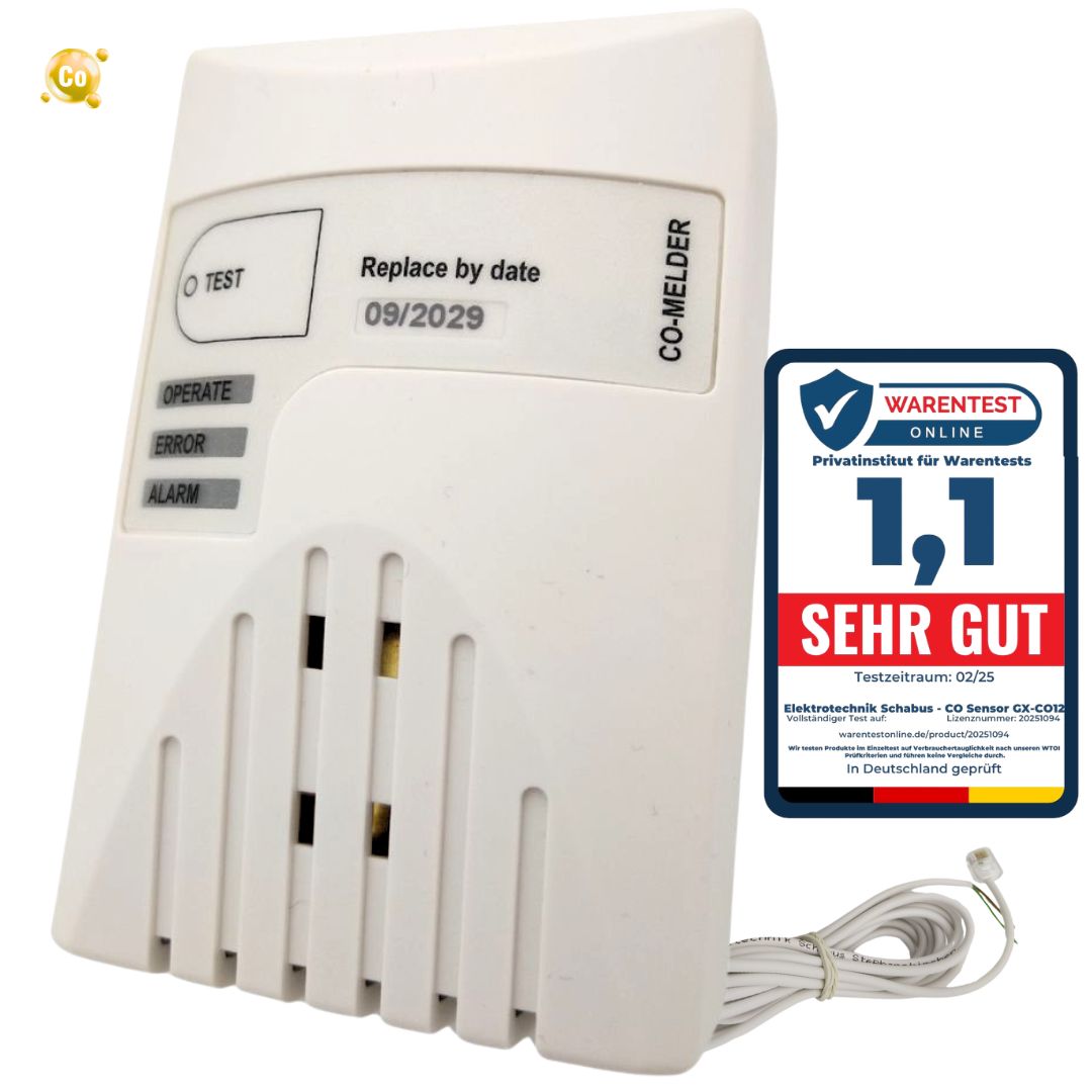 GX-CO-12 Kohlenmonoxid-Melder für 12 V und 24 V mit Testergebnis Sehr Gut 1,1
