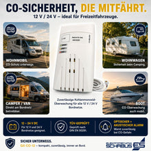 GX-CO-12 CO-Melder für Wohnmobil, Wohnwagen, Camper und Boot mit 12 V oder 24 V Bordnetz