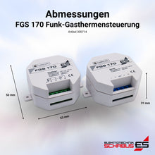 Abmessungen FGS 170 Funk-Gasthermensteuerung