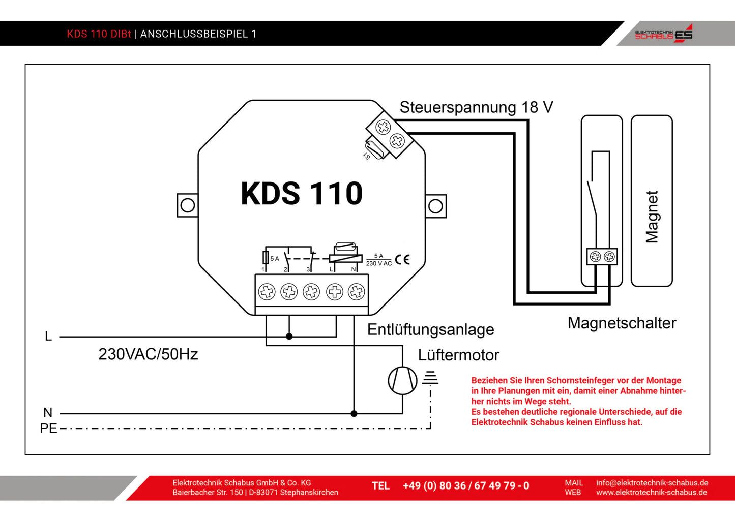 Kabel-Abluftsteuerung KDS 110 DIBt