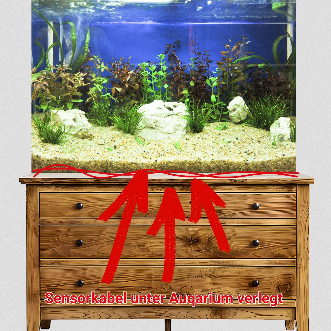 Sensorkabel unter Aquarium verlegt Skizze