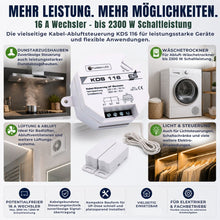 KDS 116 Kabel-Abluftsteuerung mit 16 A Wechsler für leistungsstarke Geräte bis 2300 W